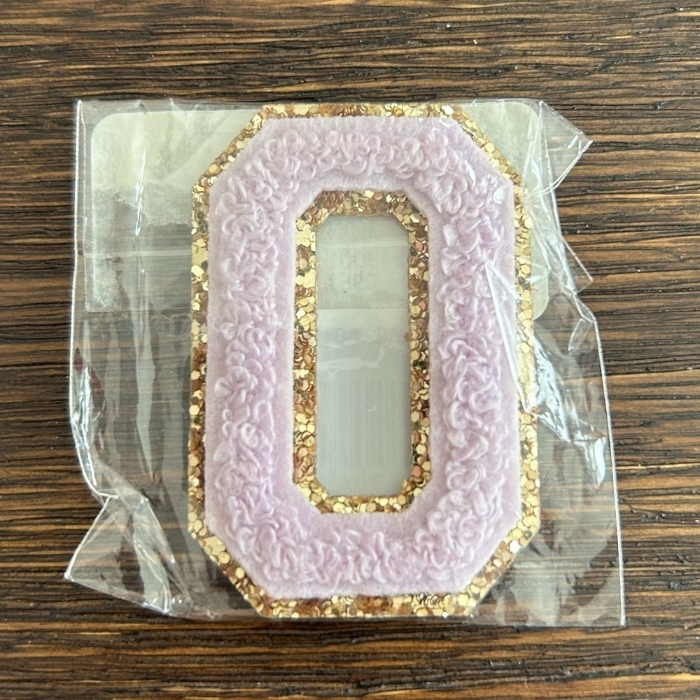 Stoney Clover Lane Lilac Glitter Varsity Letter O Patch